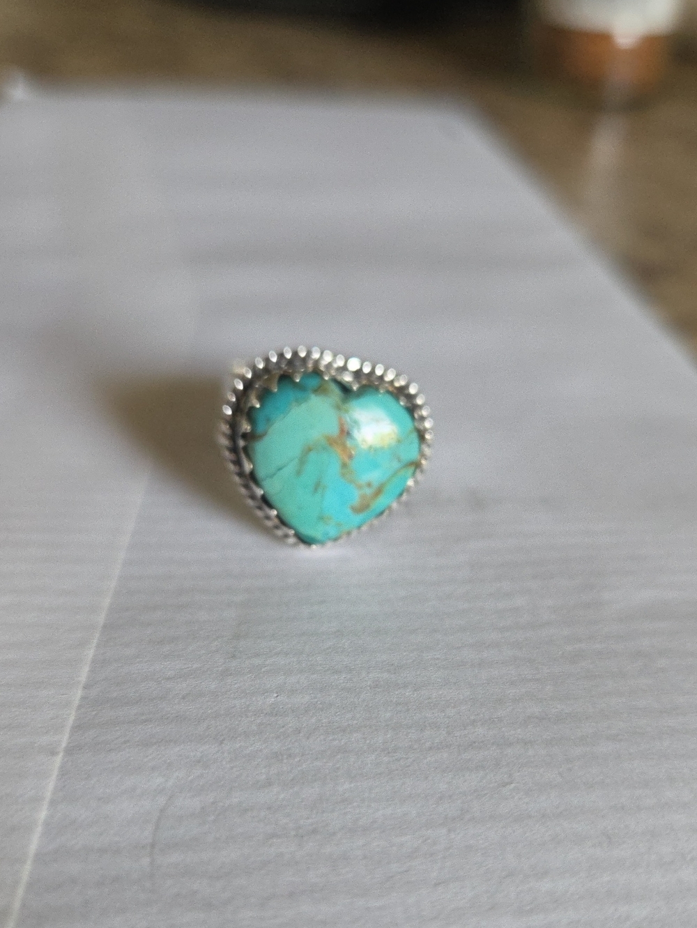 Kingman Turquise Heart Ring - Picture 2 of 8
